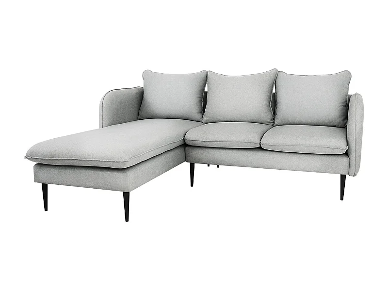 Canapé d'angle 89x210x90 cm gris Platinium POSH L noir