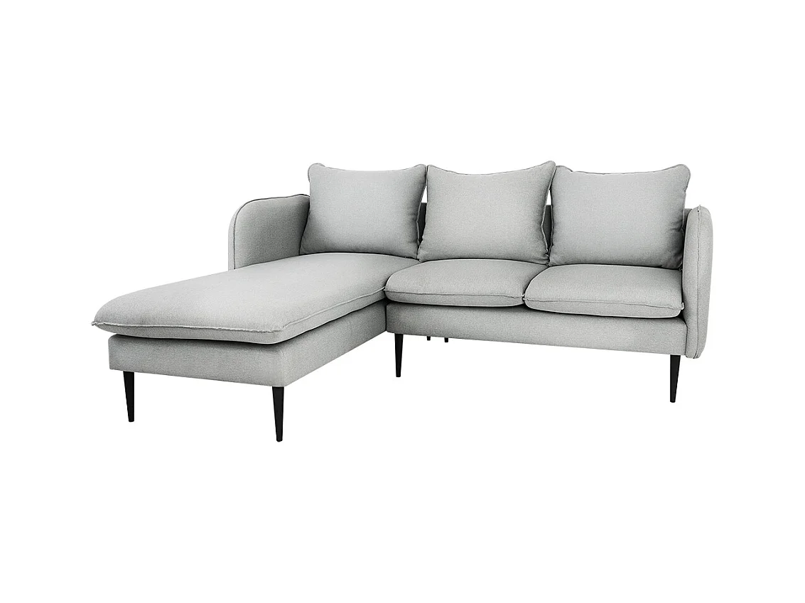 Canapé d'angle 89x210x90 cm gris Platinium POSH L noir