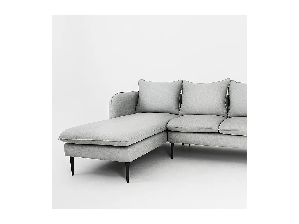 Canapé d'angle 89x210x90 cm gris Platinium POSH L noir