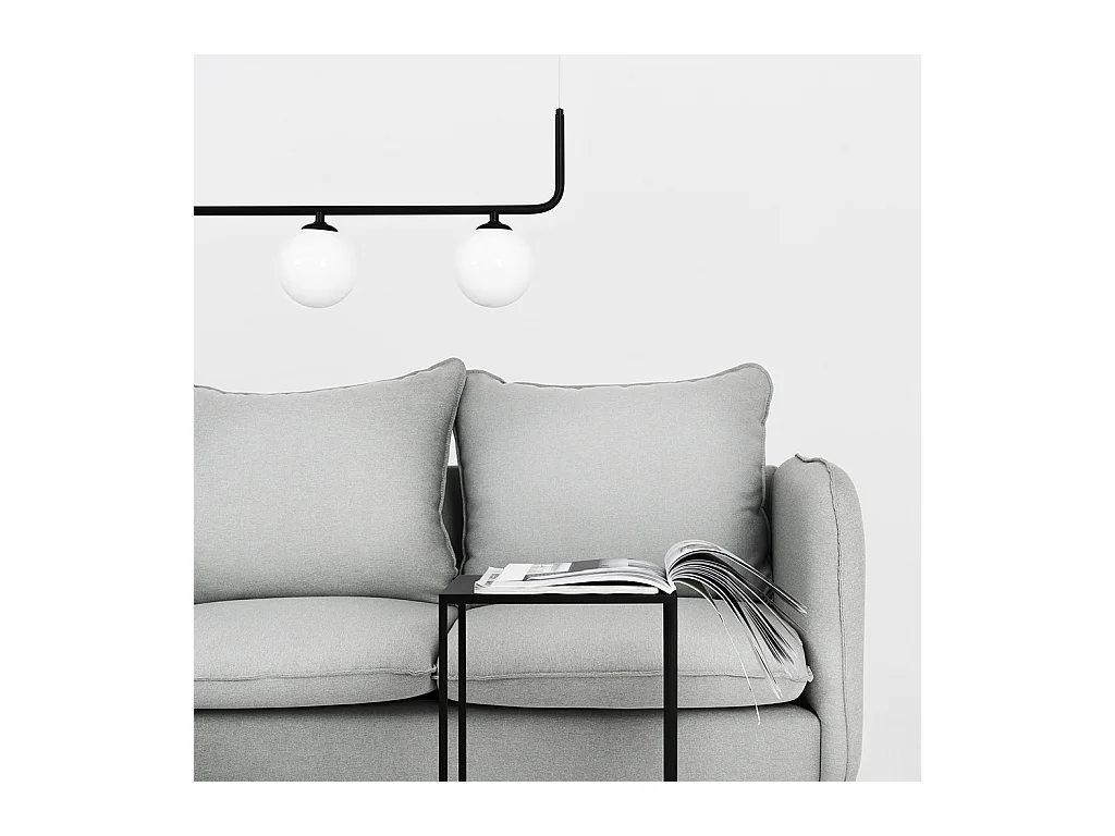 Canapé d'angle 89x210x90 cm gris Platinium POSH L noir