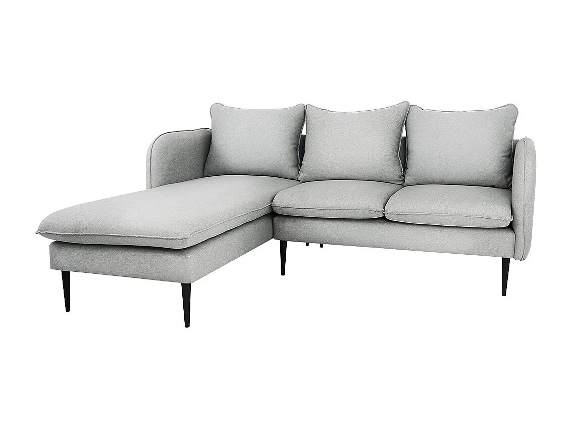 Canapé d'angle 89x210x90 cm gris Platinium POSH L noir