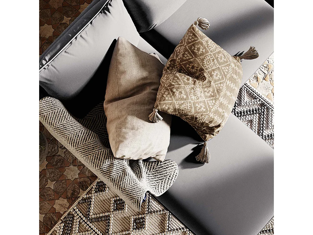 Canapé d'angle 89x210x90 cm gris Platinium POSH L noir