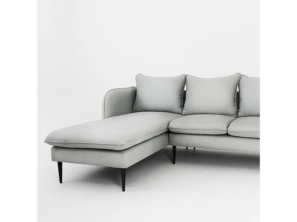 Canapé d'angle 89x210x90 cm gris Platinium POSH L noir