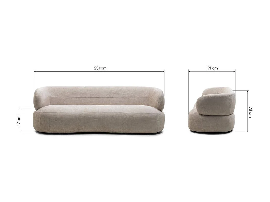 Sofa 231x91x78 cm hellbeige Montiac