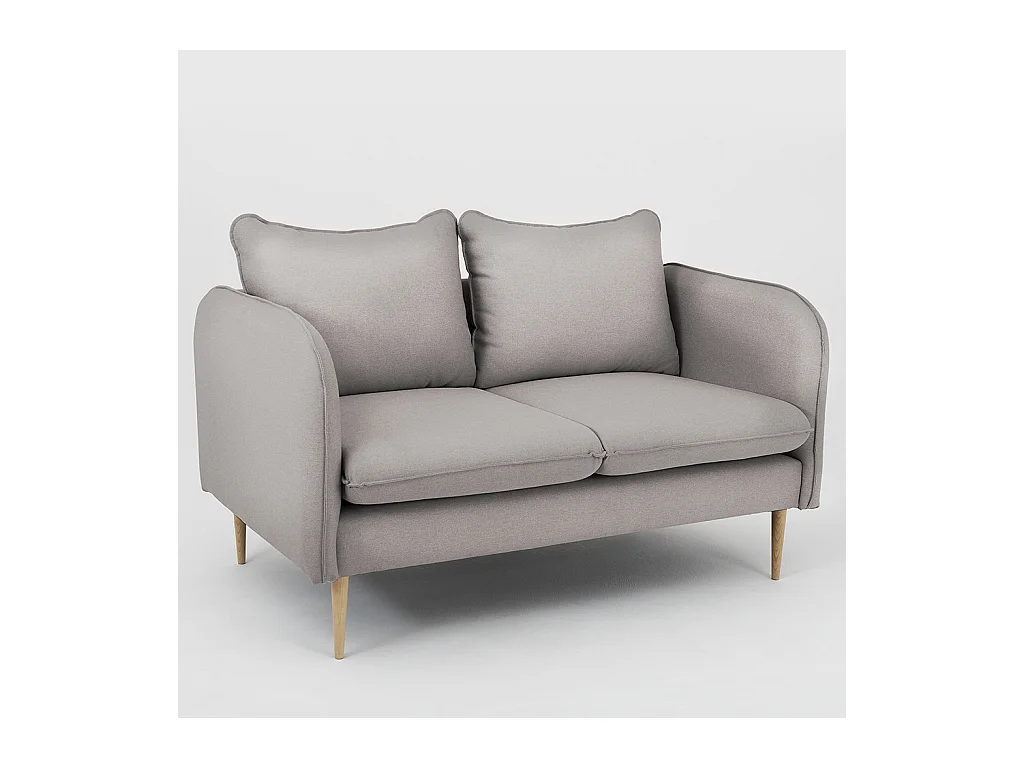 Sofá 0,89x1,45x0,9 m aço madeira nobre