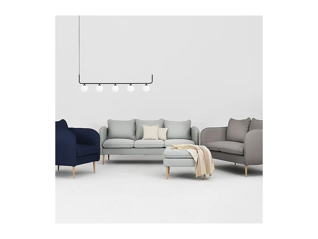 Sofá 0,89x1,45x0,9 m aço madeira nobre