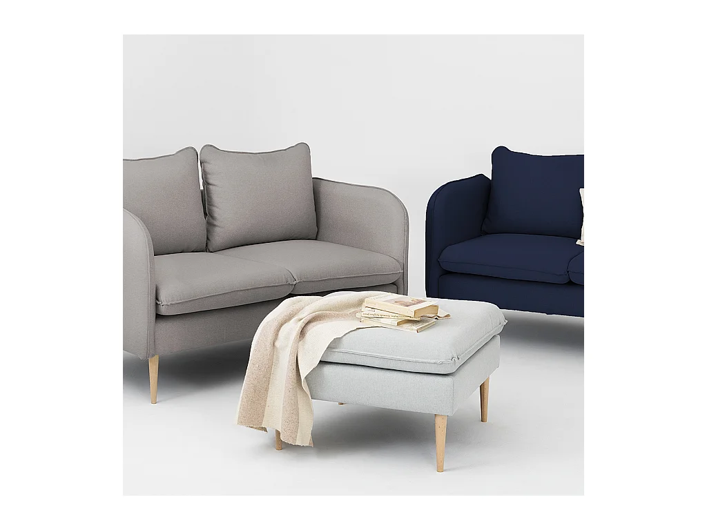 Sofá 0,89x1,45x0,9 m aço madeira nobre