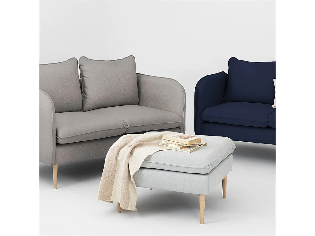 Sofa 0,89x1,45x0,9 m Stahl edles Holz