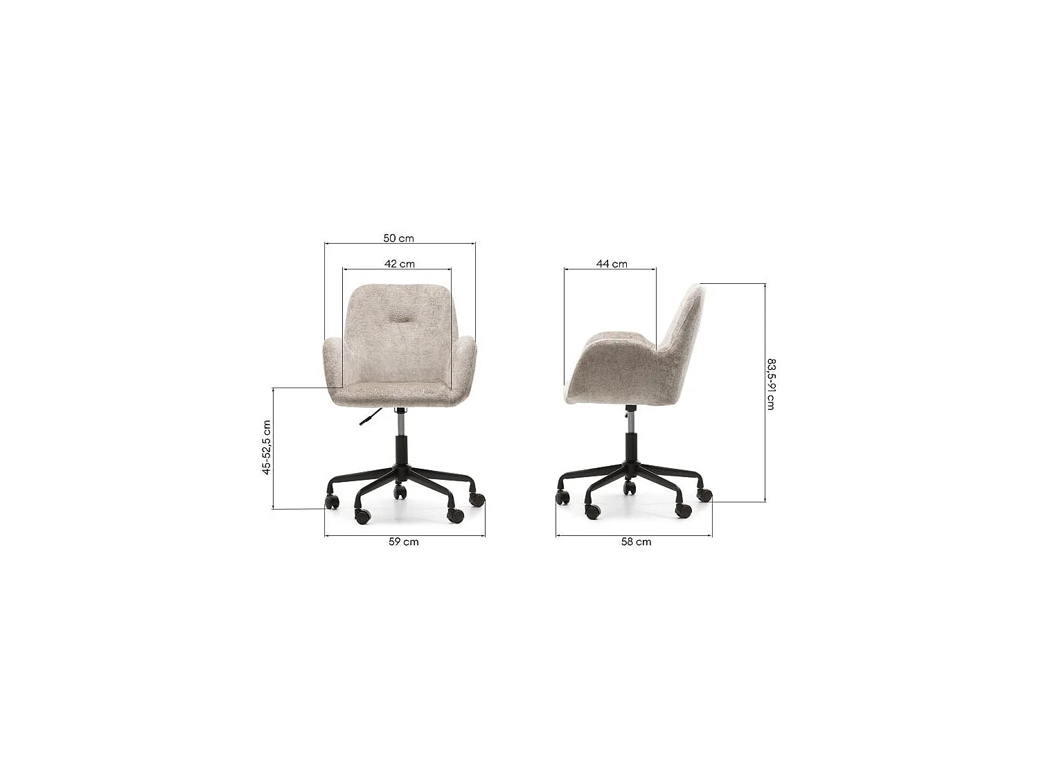 Draaistoel Licht beige Malisa