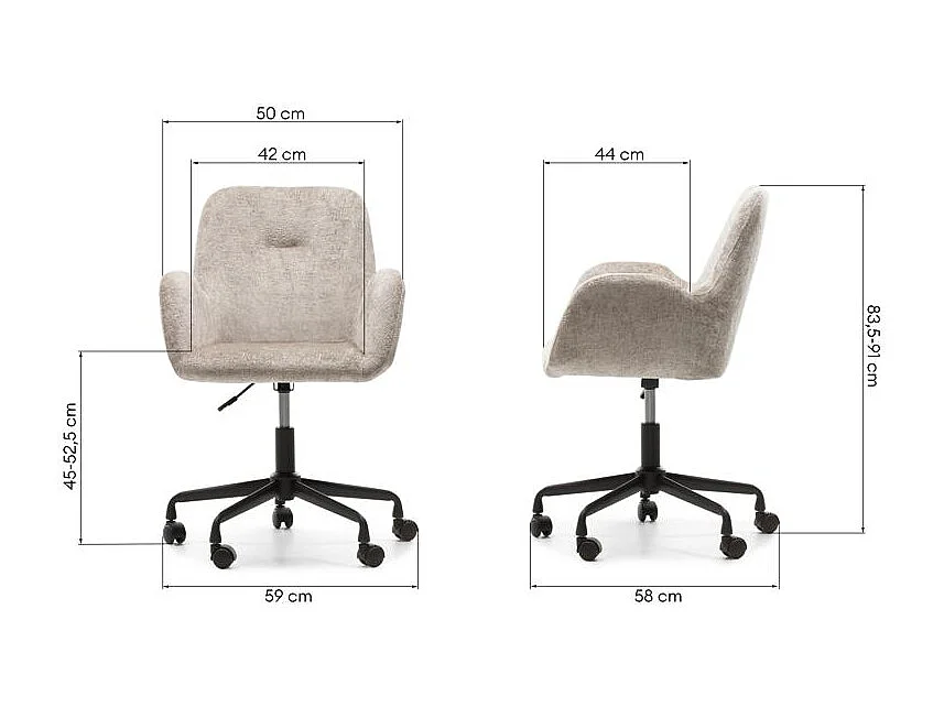 Draaistoel Licht beige Malisa