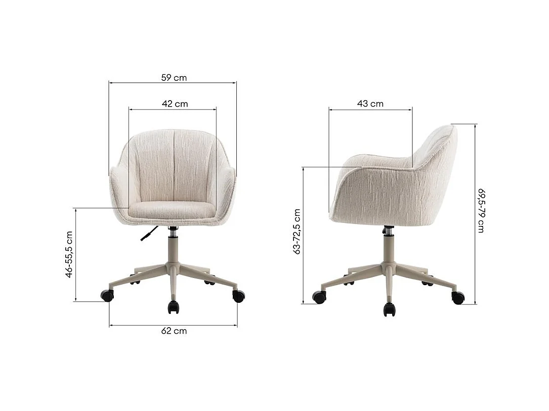 Draaifauteuil Crème stego