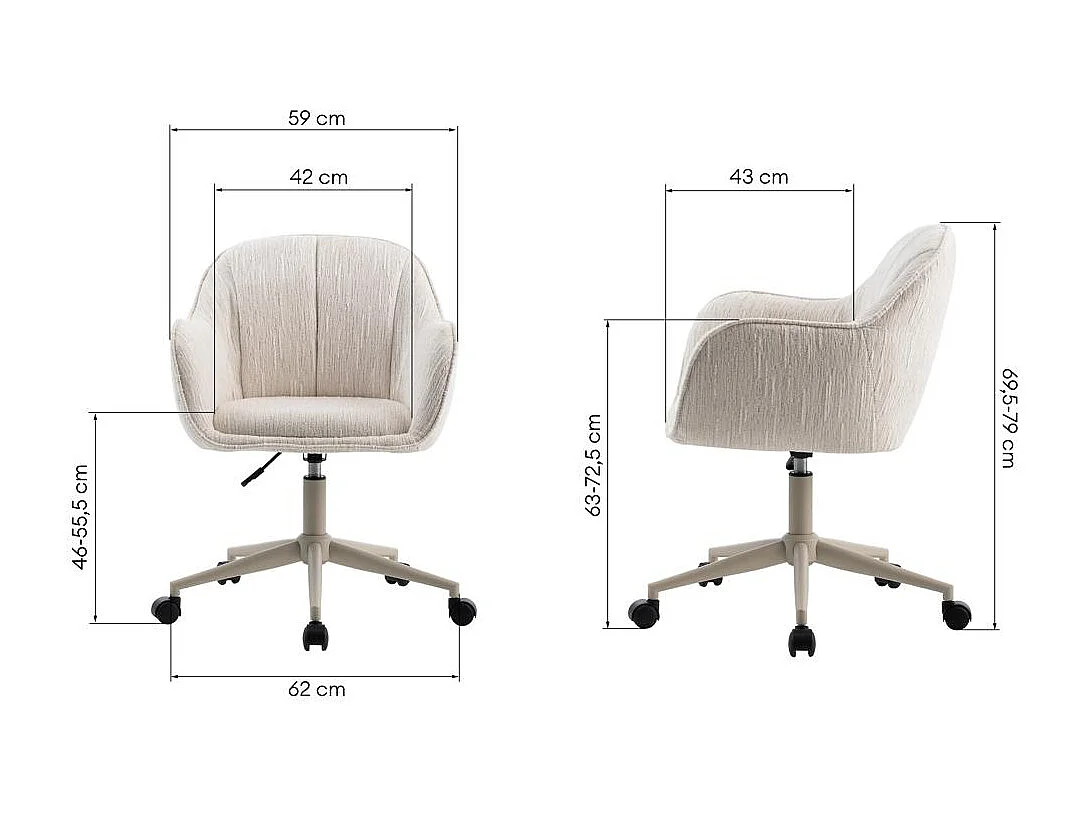 Draaifauteuil Crème stego