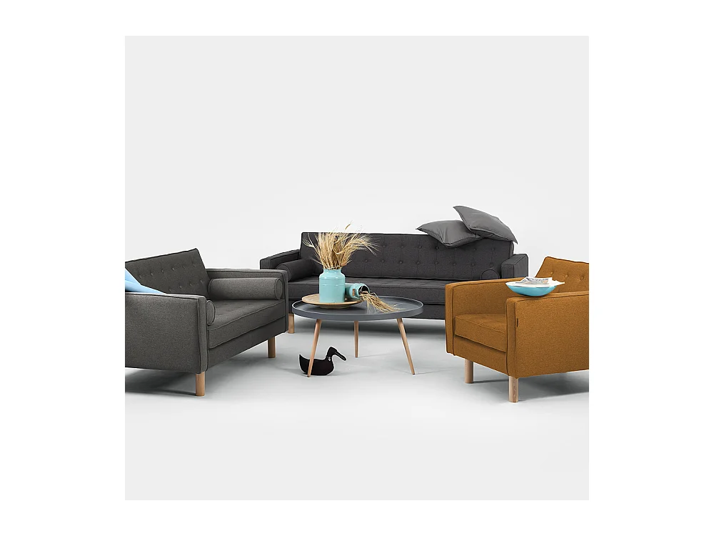 Sofá 88x162x80 cm Carbono Tópico Madeira