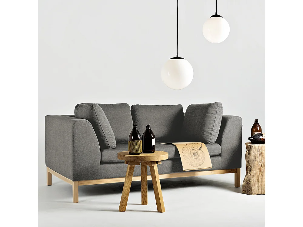 Slaapbank 98x171x67 cm Grijs ambient hout kwarc ml84