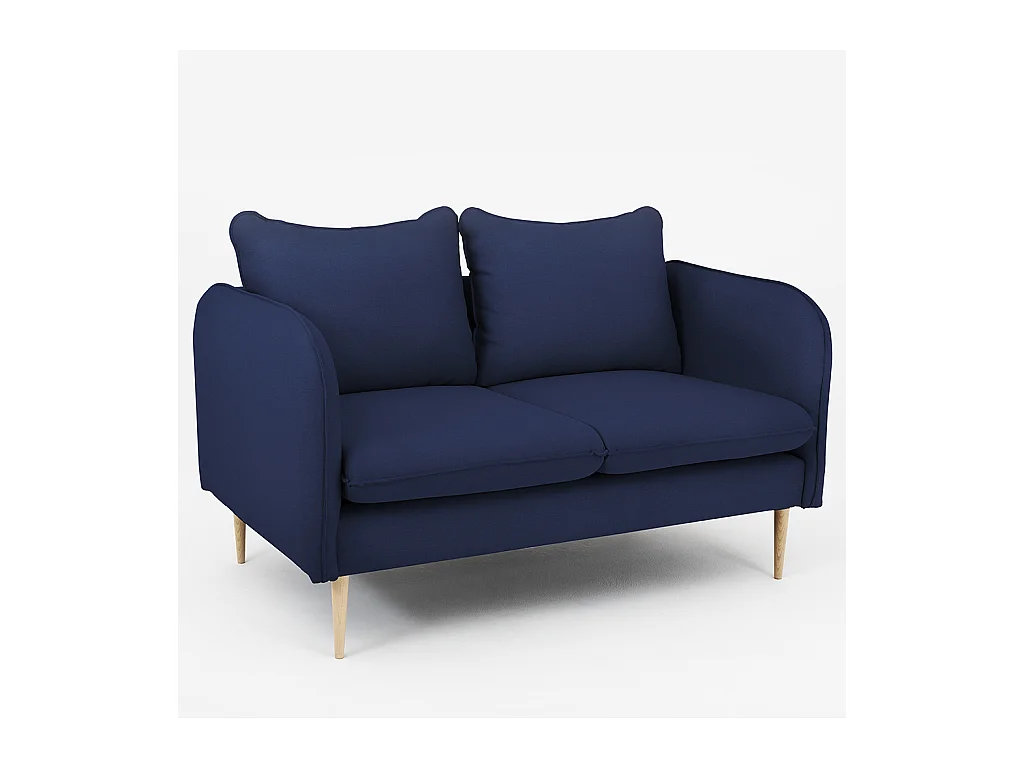 Sofá 0,89x1,45x0,9 m Madeira envernizada preta