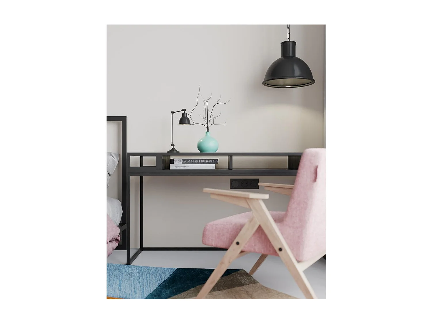 Candeeiro de secretária 0,15x0,45 m preto Freja