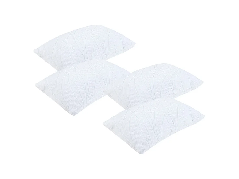 Lot de 4 oreillers 60 x 40 cm mousse à mémoire de forme - MORPHÉE
