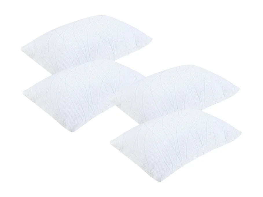 Lot de 4 oreillers 60 x 40 cm mousse à mémoire de forme - MORPHÉE