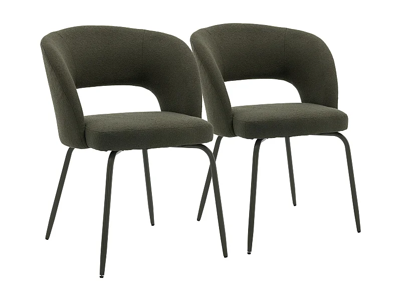 Set van 2 FLAVIA stoelen van groene lusstof