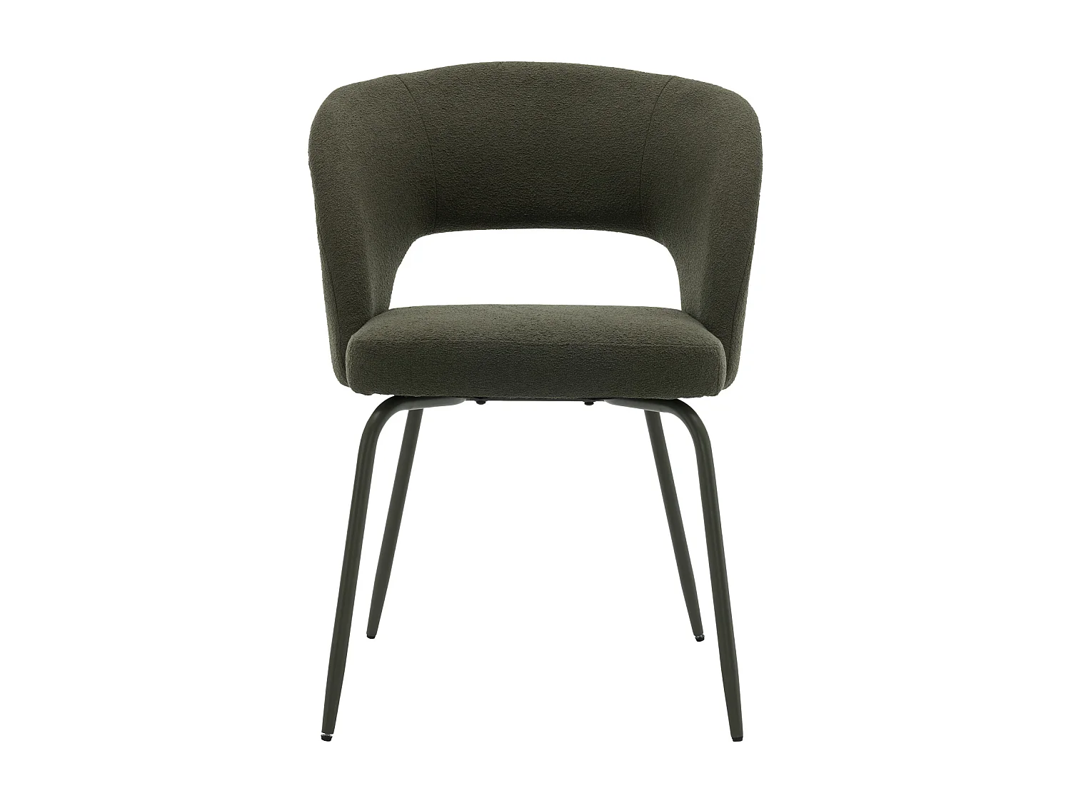 Lot de 2 chaises en tissu boucle vert FLAVIA