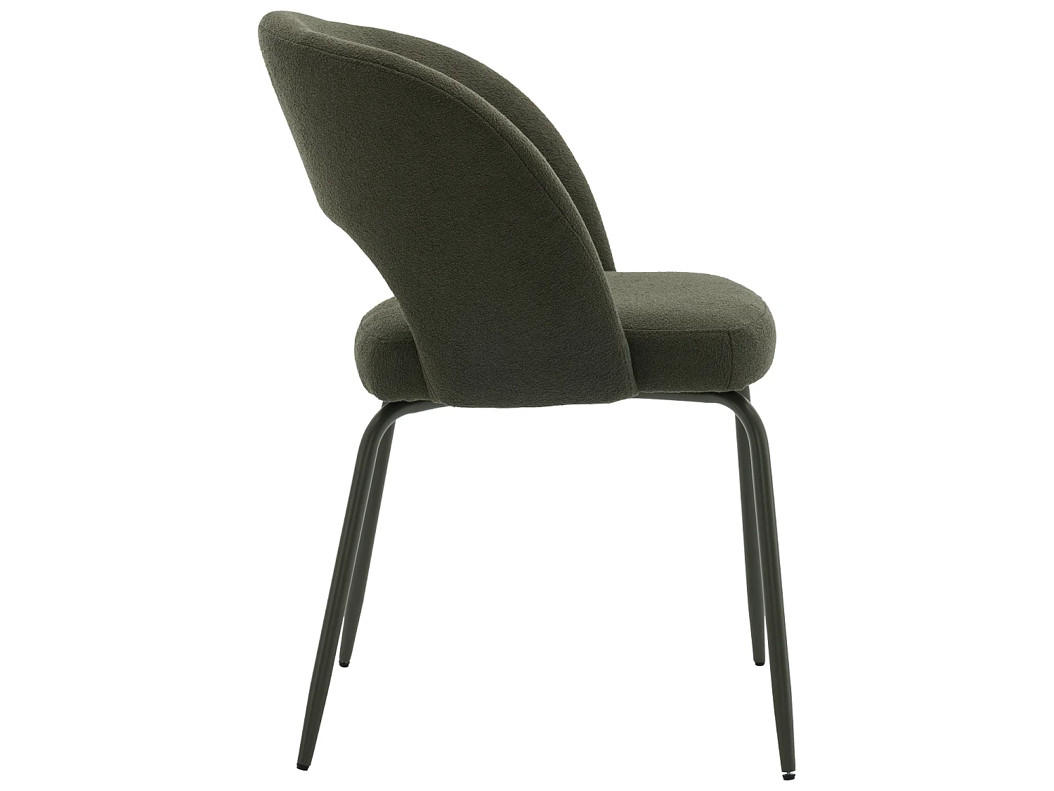 Lot de 2 chaises en tissu boucle vert FLAVIA