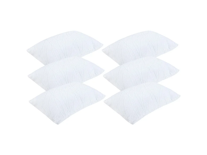 Lot de 6 oreillers 60 x 40 cm mousse à mémoire de forme - MORPHÉE