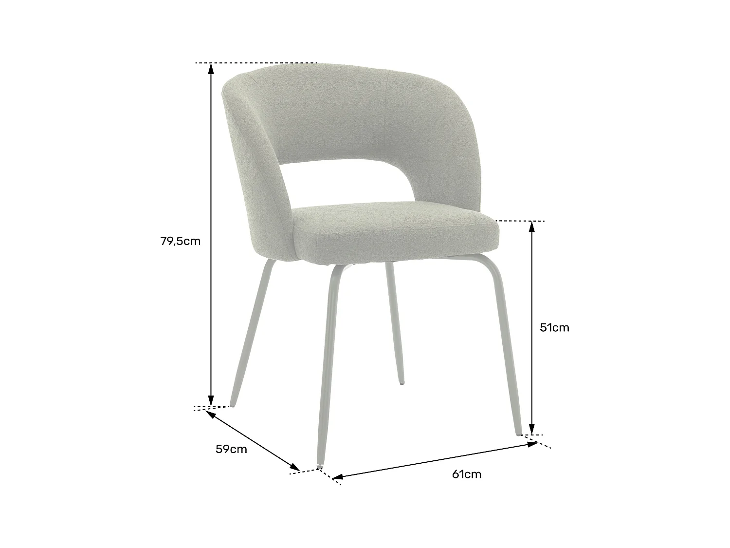 Set van 2 FLAVIA beige lussenstoffen stoelen