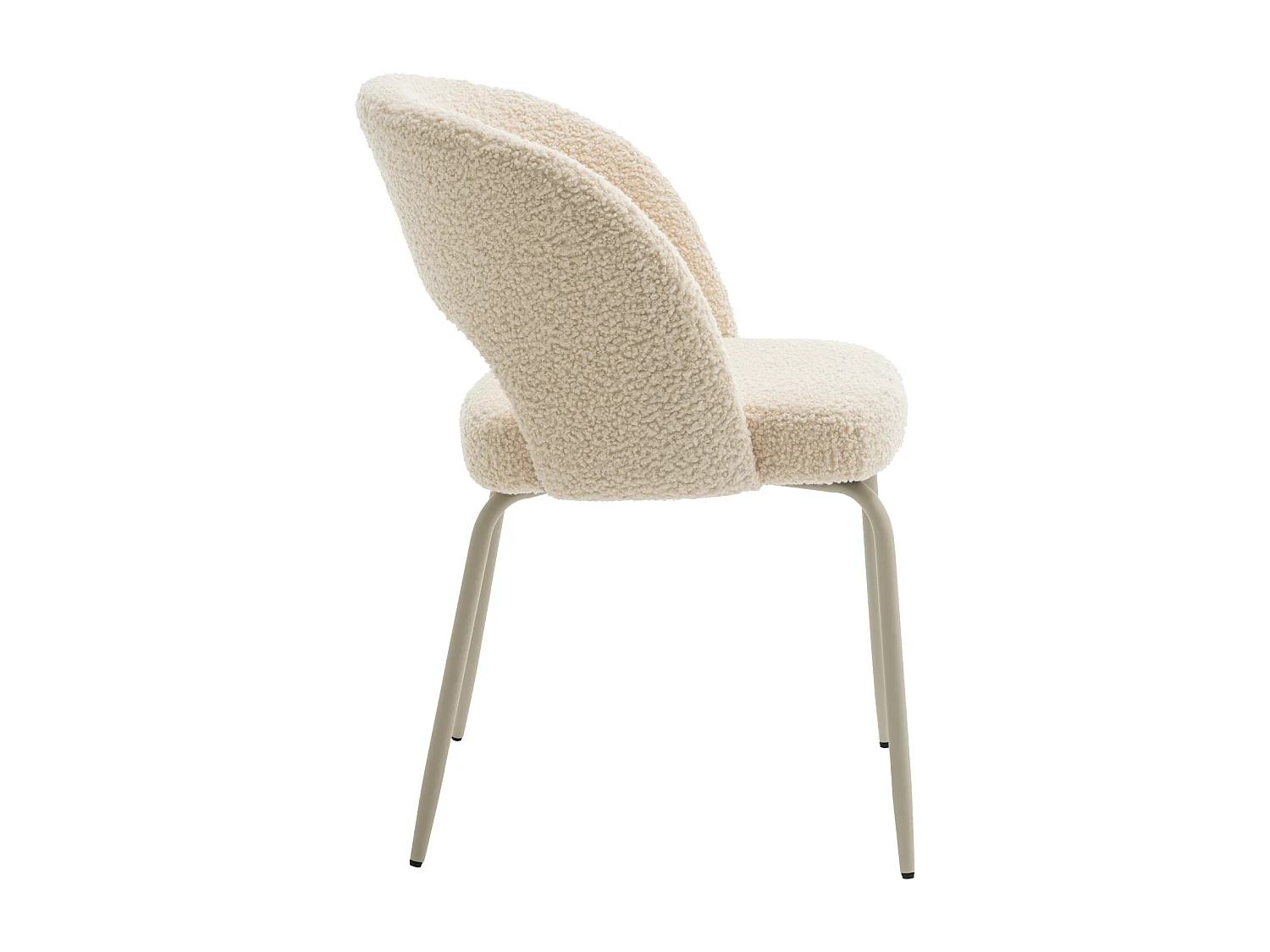 Lot de 2 chaises en tissu boucle beige FLAVIA
