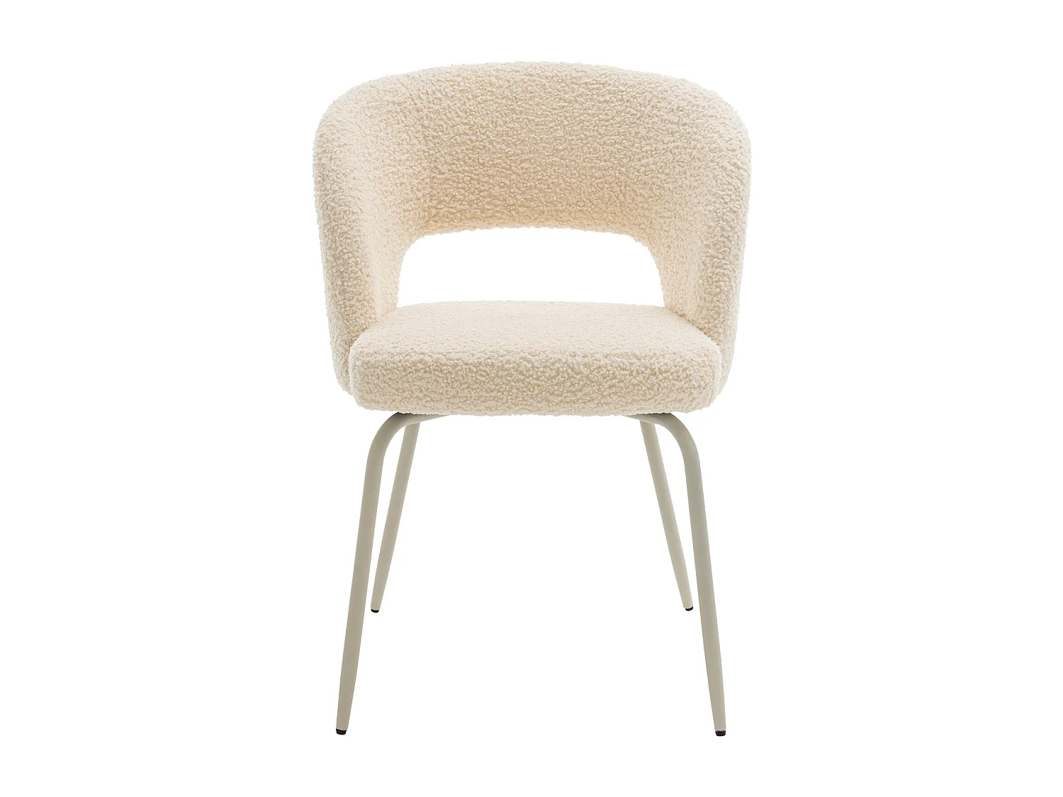 Lot de 2 chaises en tissu boucle beige FLAVIA