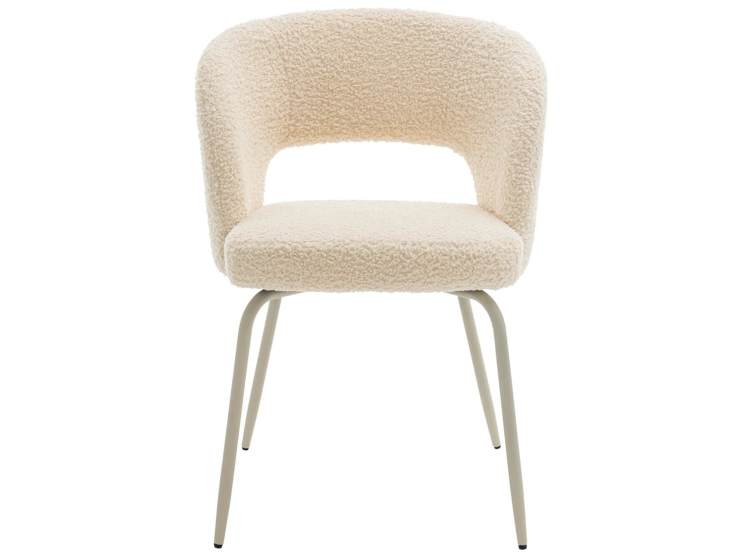 Lot de 2 chaises en tissu boucle beige FLAVIA