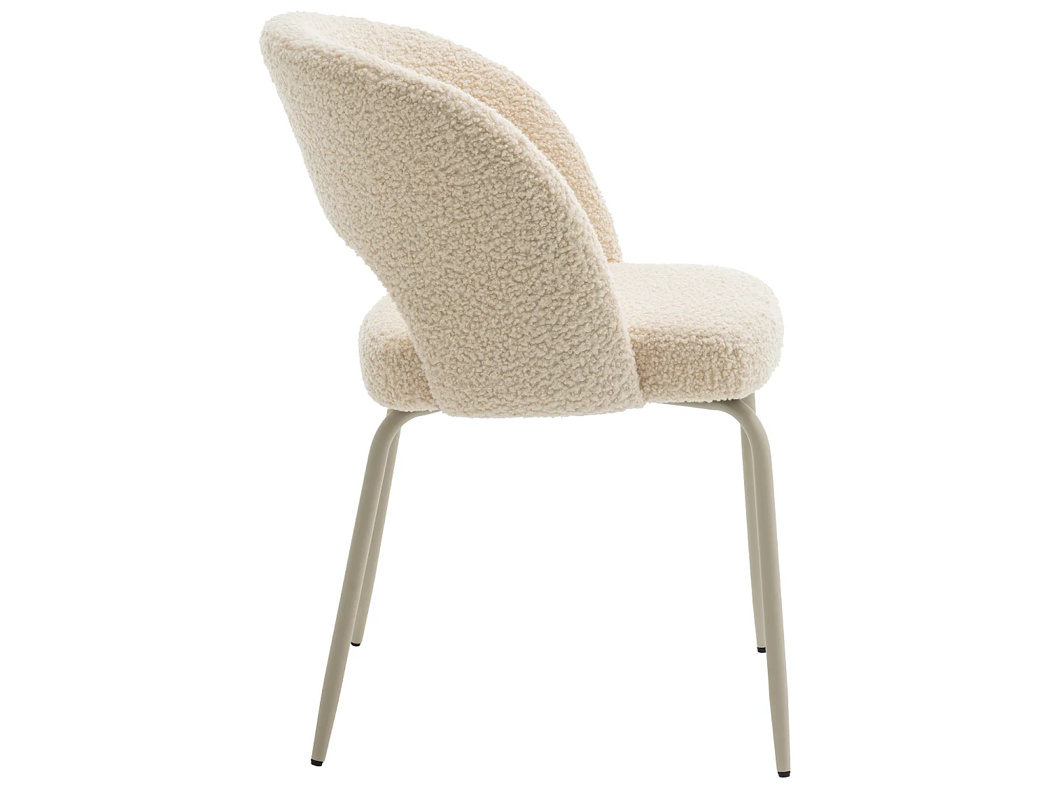 Lot de 2 chaises en tissu boucle beige FLAVIA
