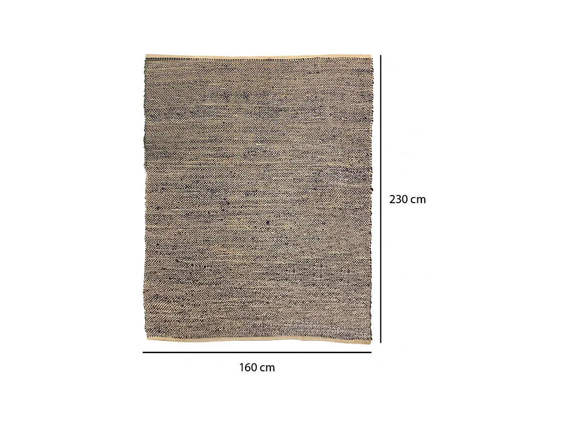 Tapis 160 x 230 cm bleu en jute fibre tressée naturelle - ALADIN 6873