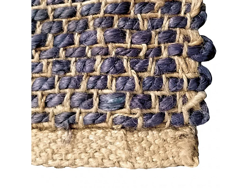 Tapis 160 x 230 cm bleu en jute fibre tressée naturelle - ALADIN 6873