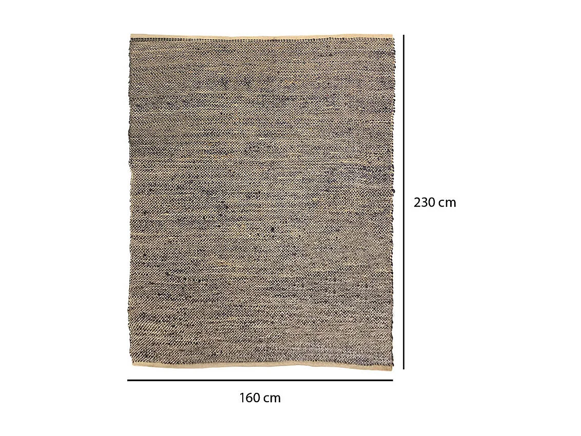 Tapis 160 x 230 cm bleu en jute fibre tressée naturelle - ALADIN 6873