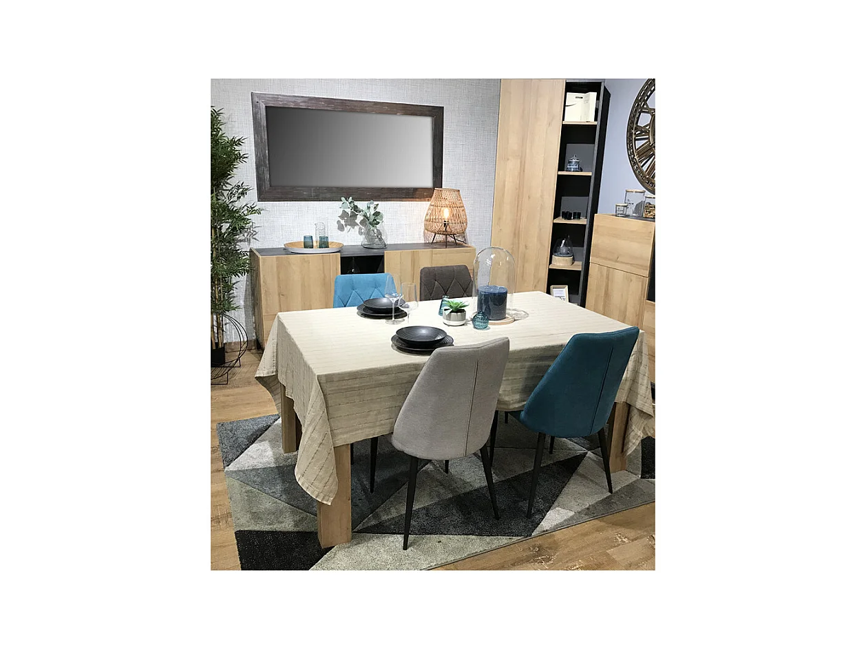 Nappe 170x250 motifs rayures bleu figuerolles - PARDIGON 4463