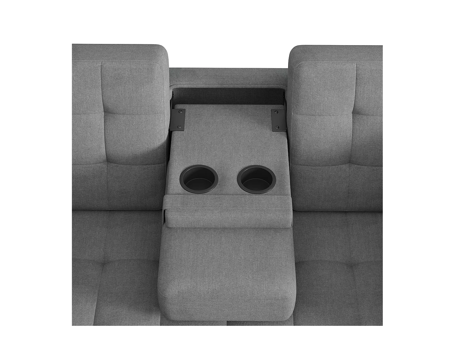 Canapé 2 places - avec compartiment de rangement - avec poche de rangement - avec 2 coussins - Gris