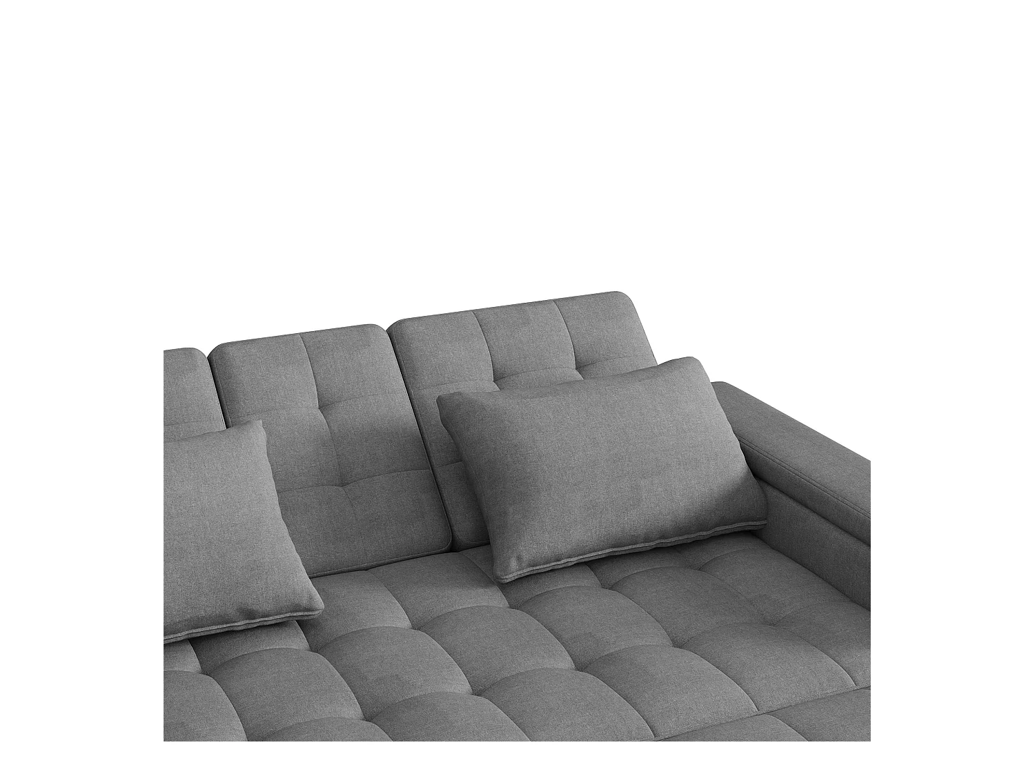 Canapé 2 places - avec compartiment de rangement - avec poche de rangement - avec 2 coussins - Gris