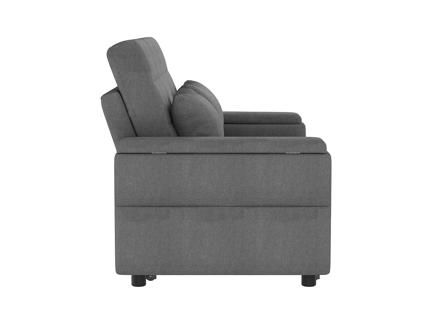 Canapé 2 places - avec compartiment de rangement - avec poche de rangement - avec 2 coussins - Gris