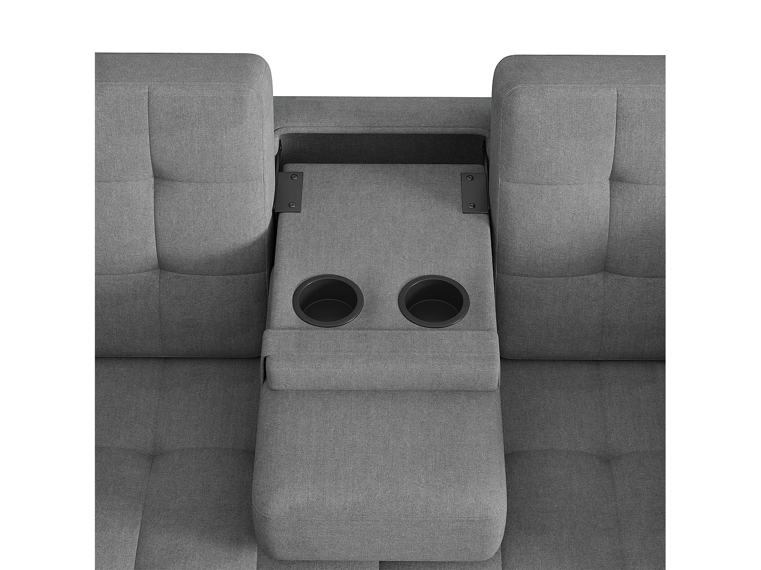 Canapé 2 places - avec compartiment de rangement - avec poche de rangement - avec 2 coussins - Gris