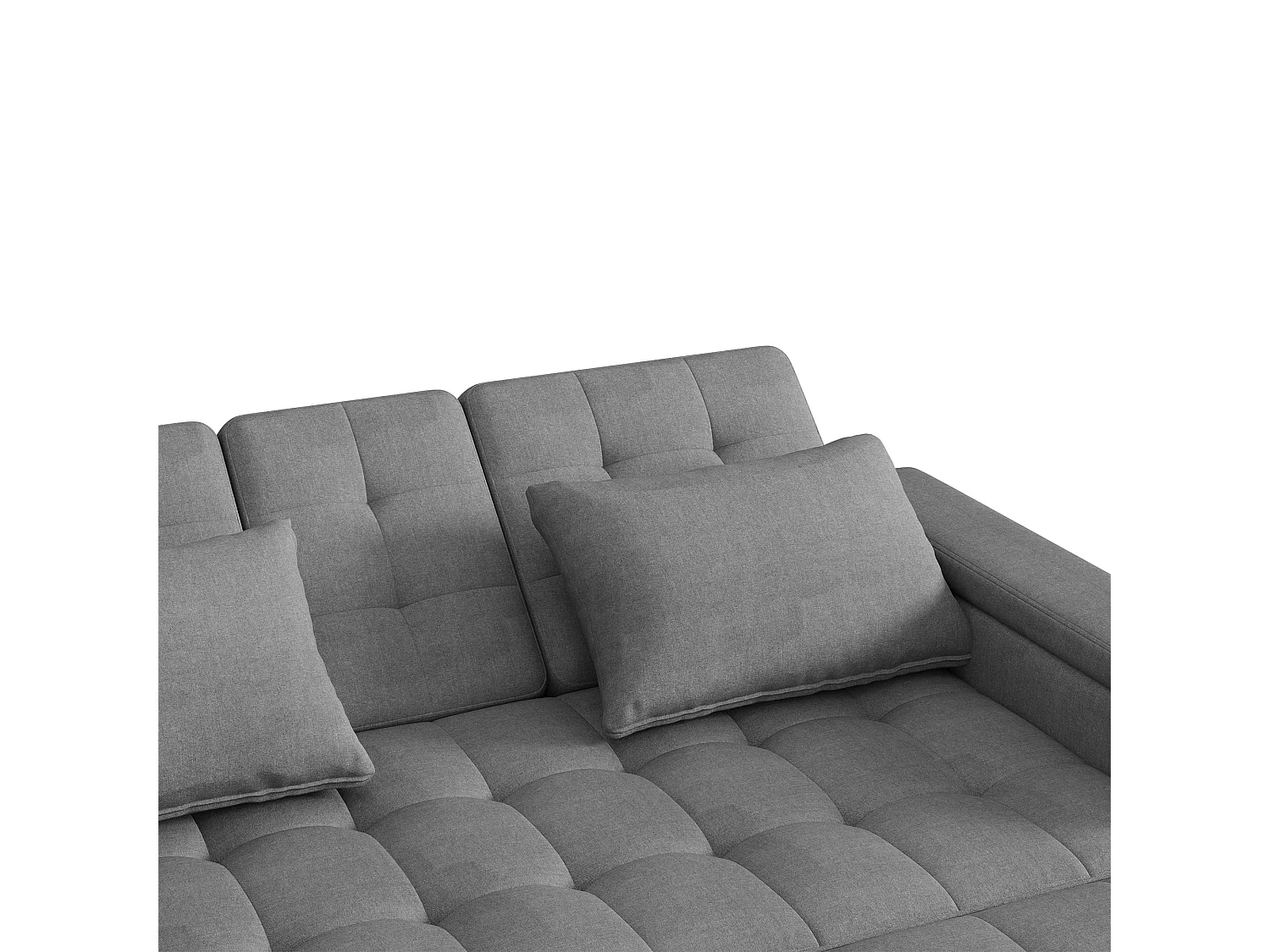 Canapé 2 places - avec compartiment de rangement - avec poche de rangement - avec 2 coussins - Gris