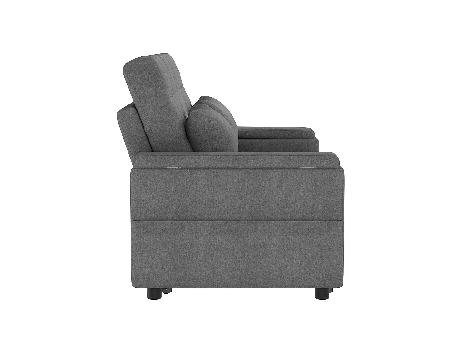 2-sits soffa - med förvaringsfack - med förvaringsficka - med 2 kuddar - Grå