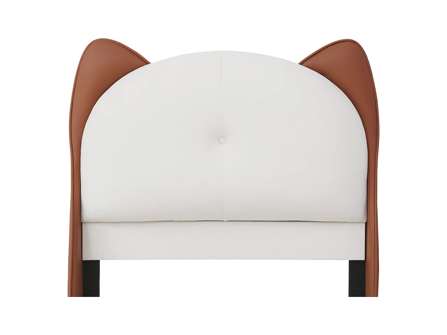 Lit enfant 90x20cm avec éclairage LED, tête de lit oreilles de chat, beige + jaune marron, PU