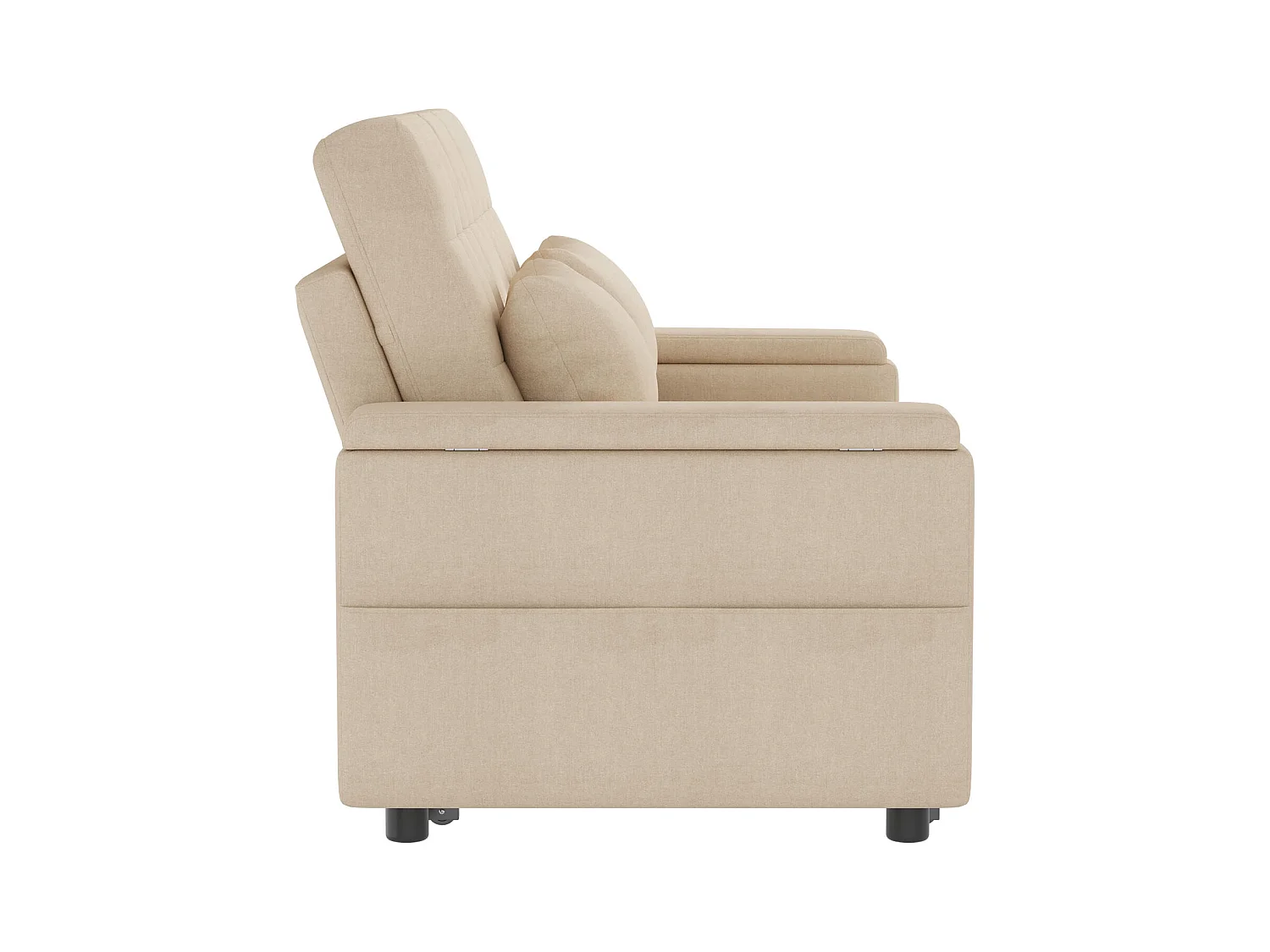 Kanapa 2-osobowa - z schowkiem - z kieszenią na przechowywanie - z 2 poduszkami - Beżowy