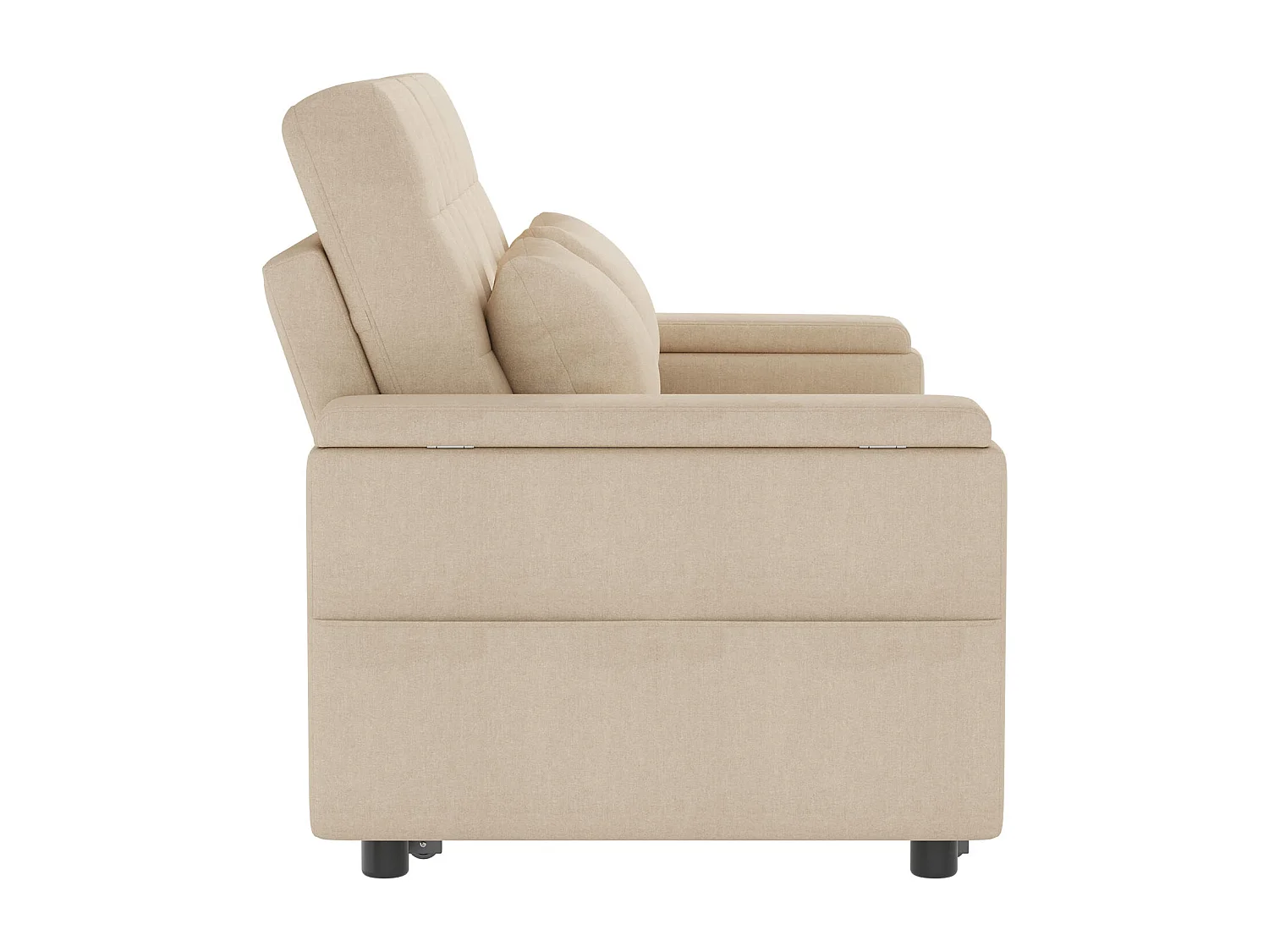 2-Sitzer Sofa - mit Staufach - mit Stauetasche - mit 2 Kissen - Beige
