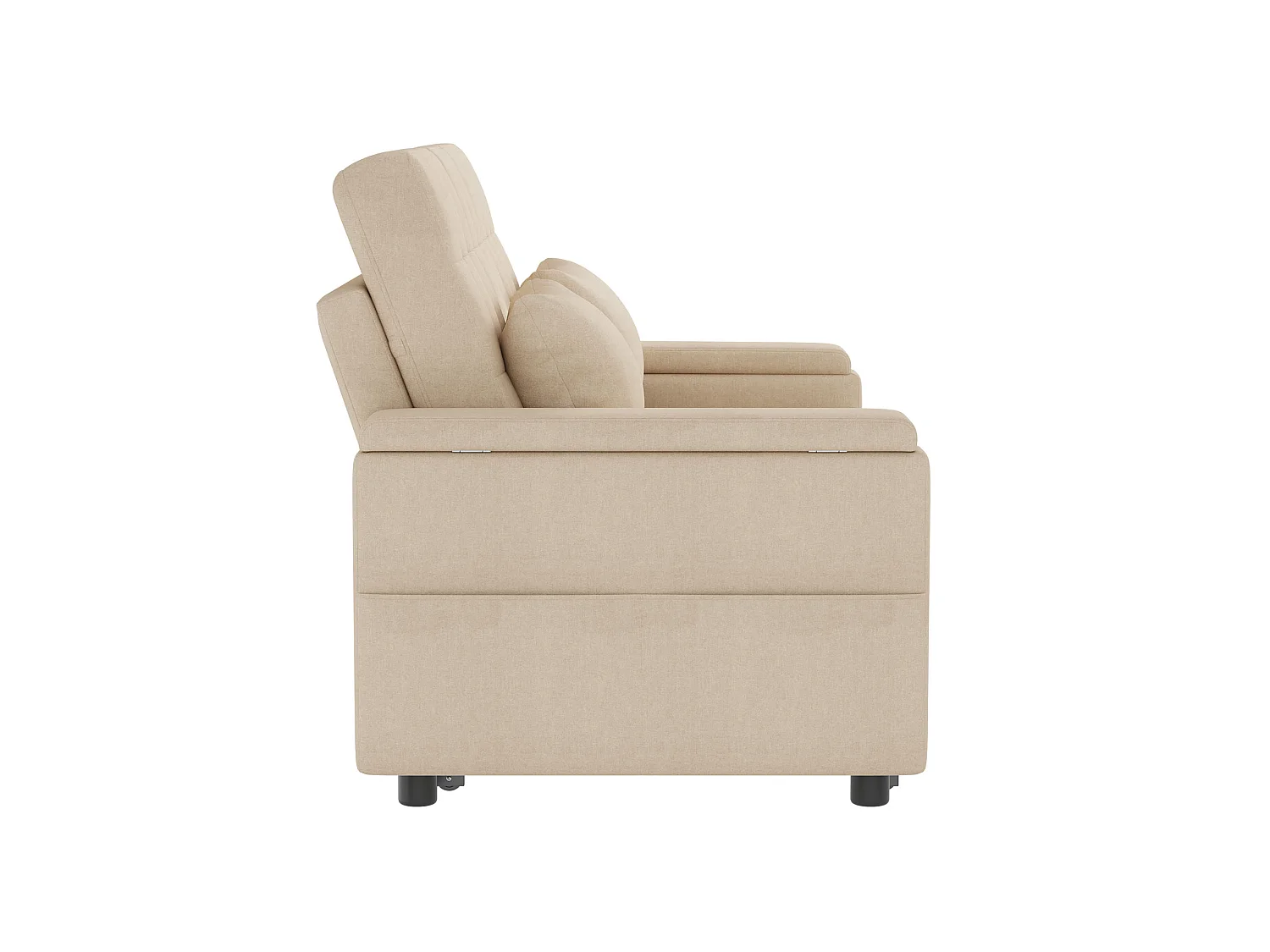 Canapé 2 places - avec compartiment de rangement - avec poche de rangement - avec 2 coussins - Beige