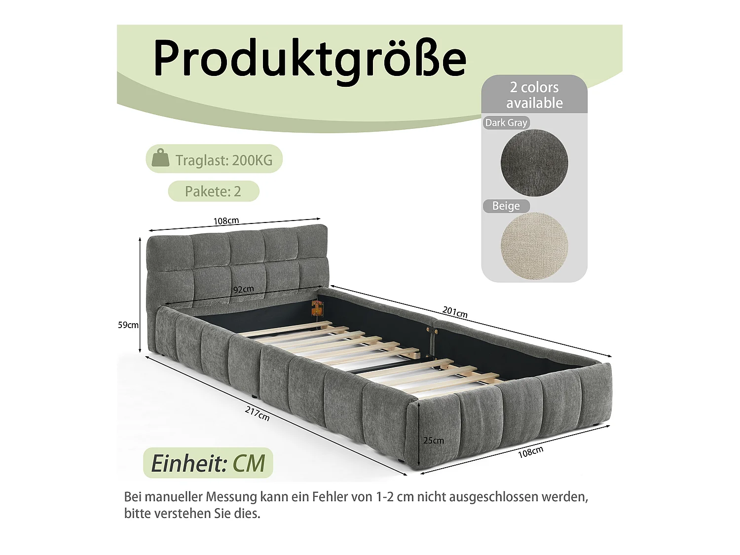 Letto singolo per bambini grigio scuro 90x200cm, trapuntato a quadrati, tessuto ciniglia, legno + metallo