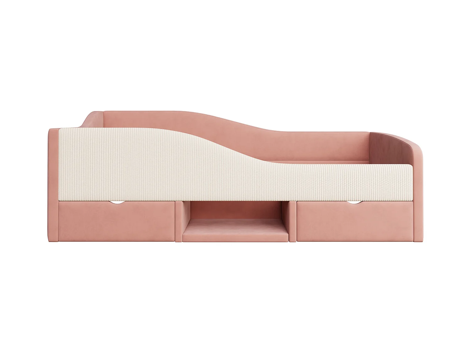 Tapicerowane łóżko dziecięce 90x190 cm - z 2 szufladami - z stelażem lamelowym - ​​Różowy​​ (materac nie jest wliczony w cenę)