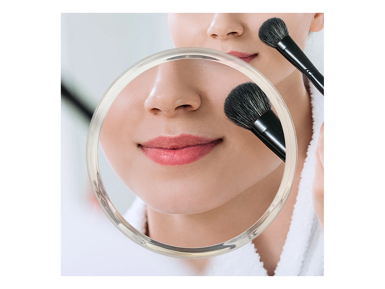 Espejo de baño con Led,80 x 60 cm, Luz led con tres colores,Con función antivaho, bluetooth y Lupa de aumento 3x.