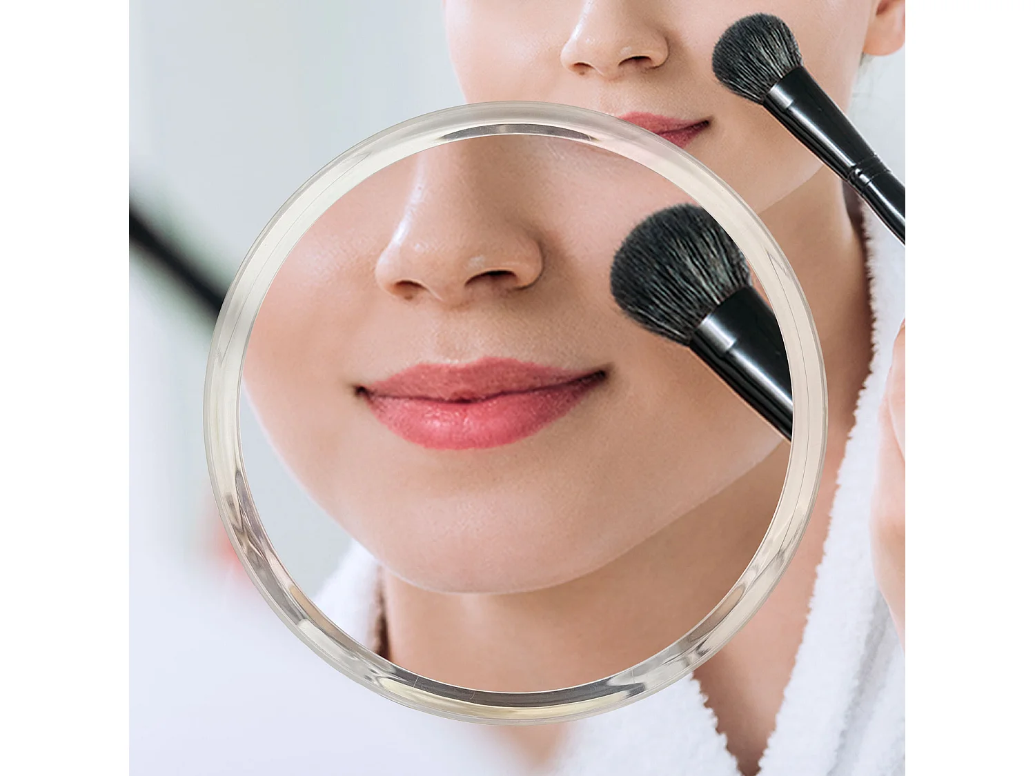 Espejo de baño con Led,80 x 60 cm, Luz led con tres colores,Con función antivaho, bluetooth y Lupa de aumento 3x.