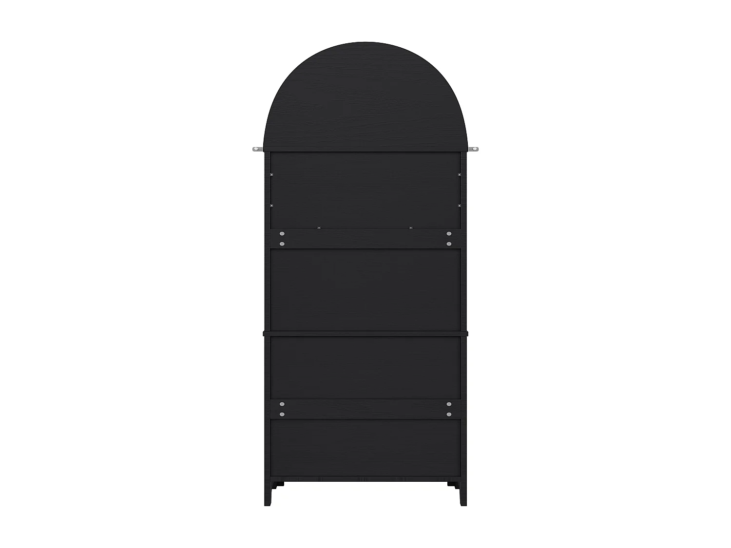 Buffet haute de rangement - 70 x 35 x 180 cm - en arc avec 3 tiroirs et 2 portes - MDF - Noir